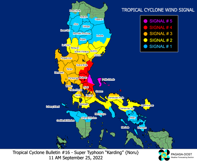 PAGASA Warns Of Signal No 5 In PH Due To Super Typhoon Karding The