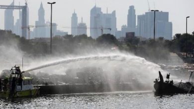 The Filipino Time Cargo boat catches fire in Dubai Creek 1