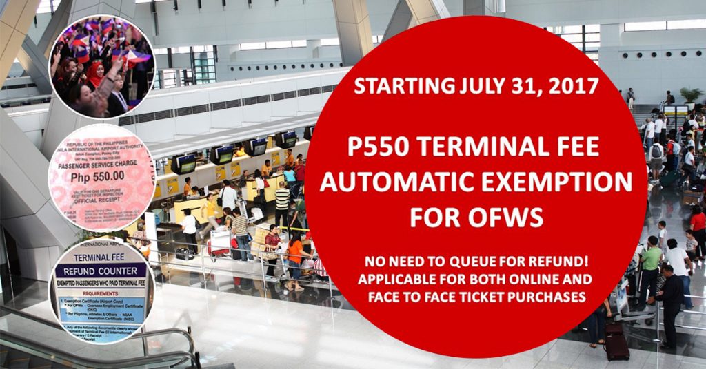 Automatic terminal fee exemption for OFWs starts July 31 The Filipino