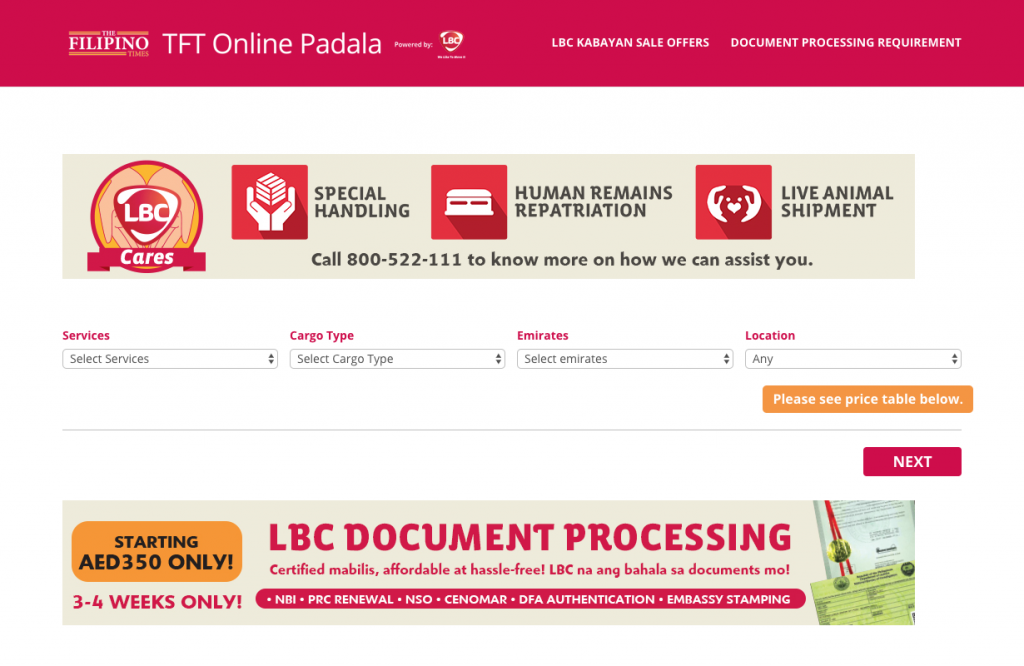 The Filipino Times And Lbc Roll Out Online Booking For Cargo