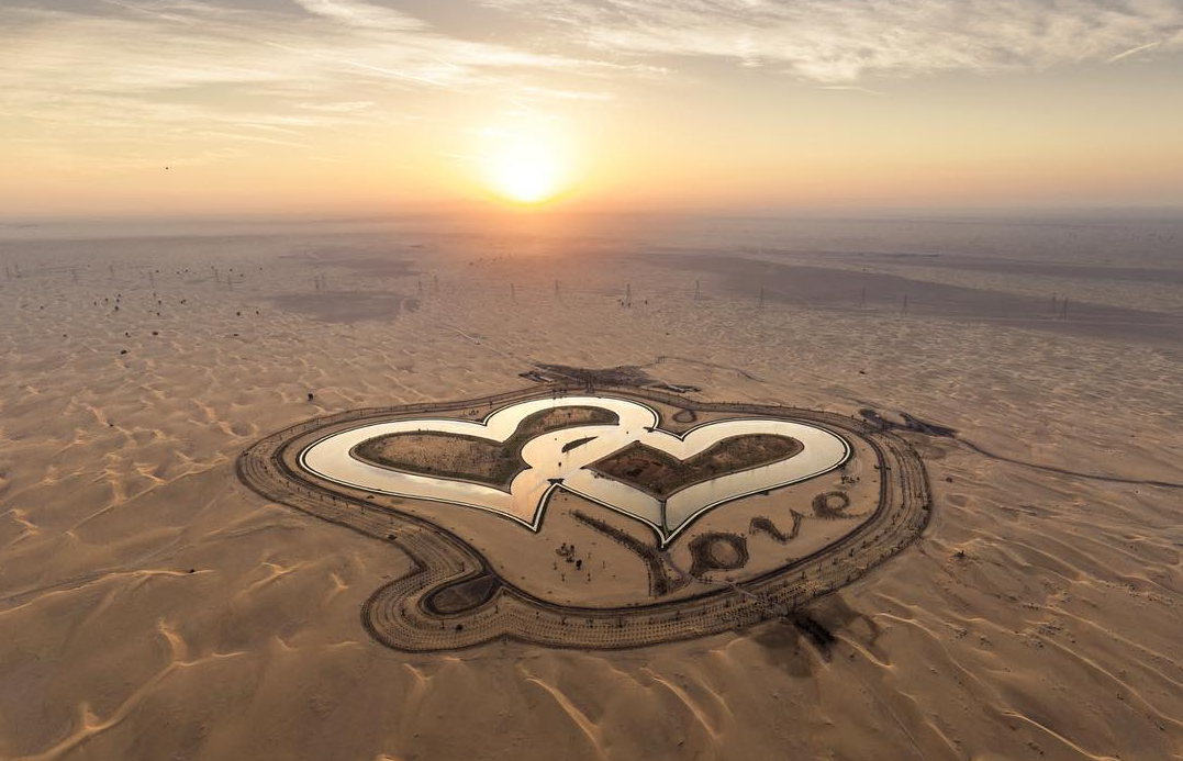 LOOK: New heart-shaped man-made lake in Dubai - The 