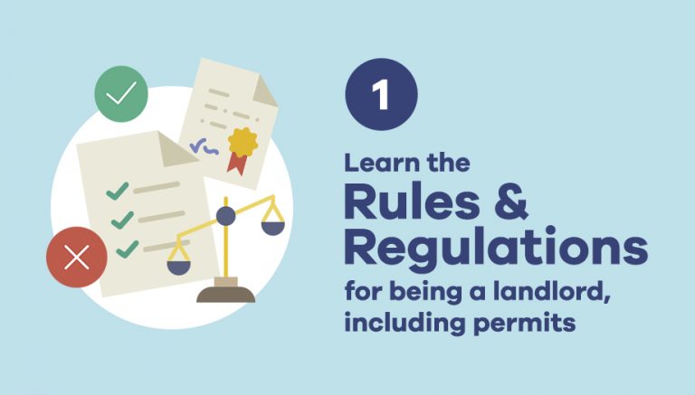 1. Learn the Rules and Regulations for being a landlord including permits.