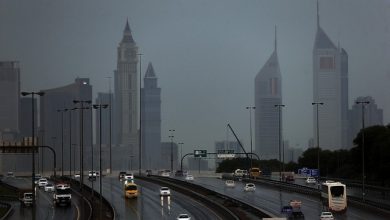 Rain on Sheikh Zayed Road Dubai 1