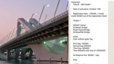Salik Abu Dhabi message and bridge 1