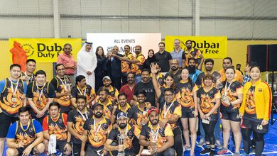 Dubai Duty Free officials headed by COO Ramesh Cidambi presented the trophy to Back Office and Cash Office Dragon team as the OverAll Champion of the 1st DDF Summer 002 1
