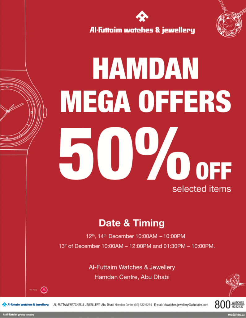 Enjoy prices slashed 50 off on branded watches at Al Futtaim