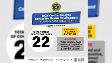 Central Visayas 22 cases covid 19