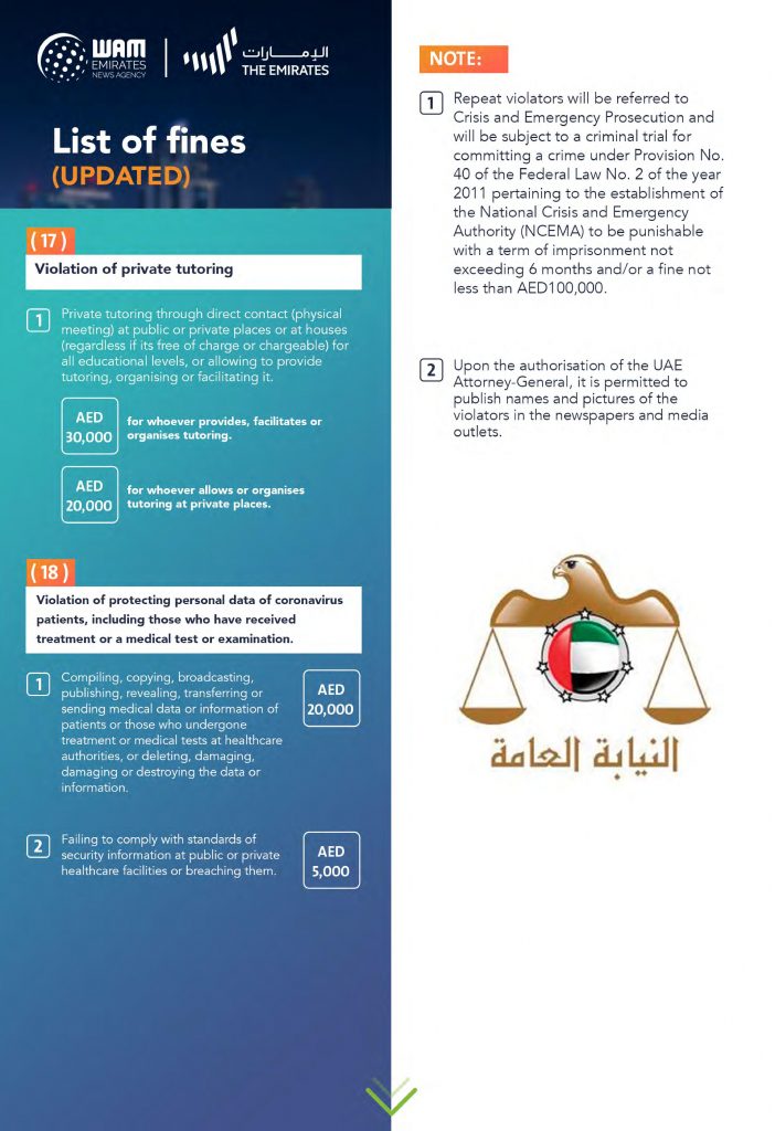 UAE COVID 19 Fines English page 005