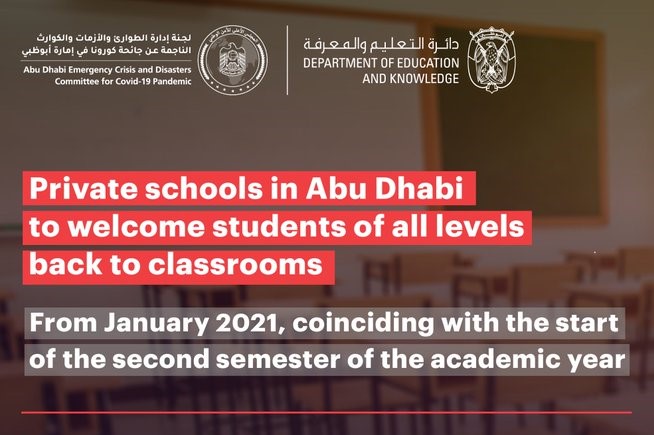 All levels in private schools in Abu Dhabi to resume physical classes ...