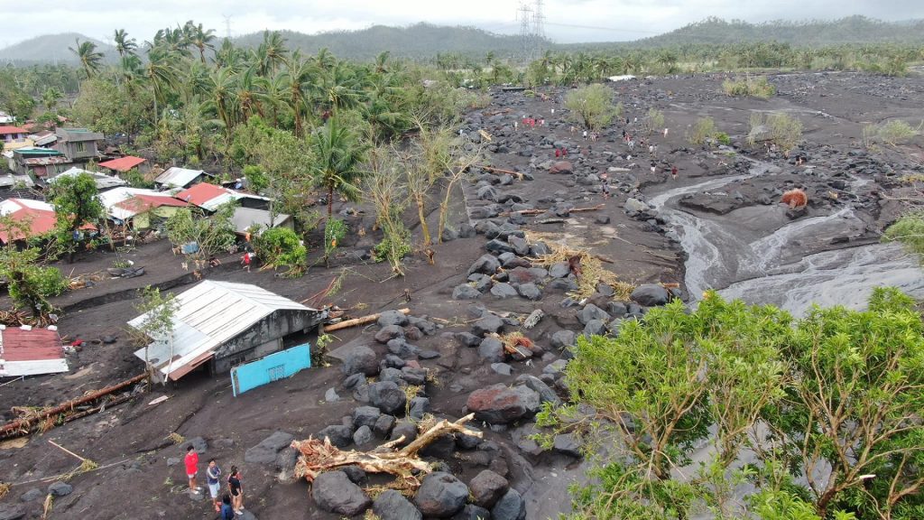 Look Lahar From Mayon Volcano Envelops Homes In Albay In Aftermath Of Typhoon Rolly The