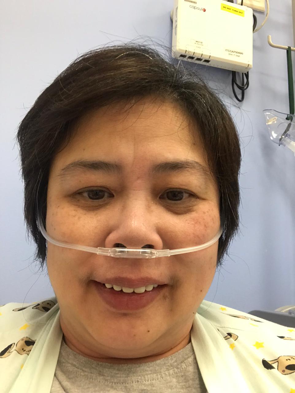 Sixth day on oxygen. Before this nasal cannula I was wearing and an oxygen mask. My breathing has improved during this time.