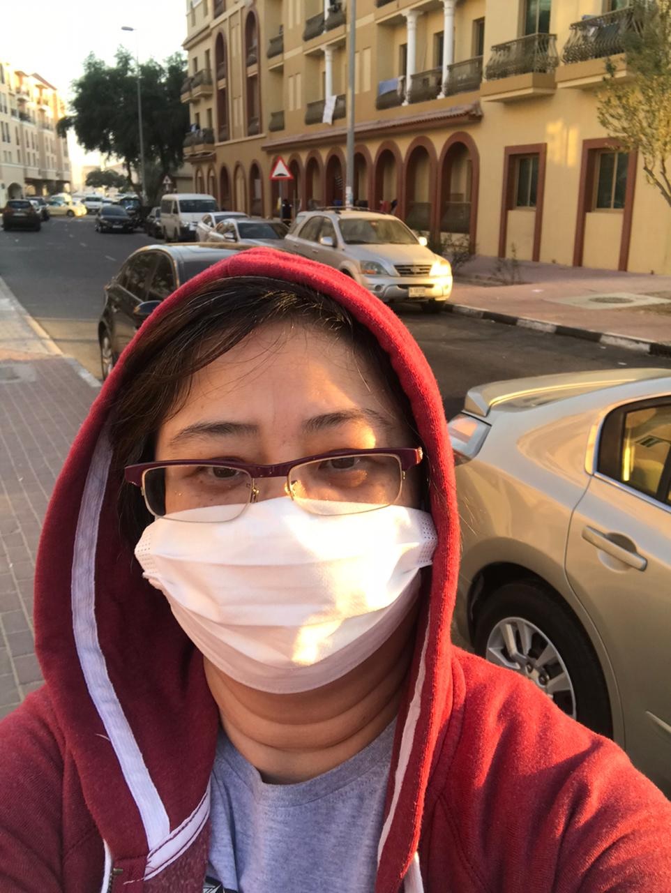 This is me taking a morning walk in front our building. I could walk for 10 15 minutes a few days after my discharge. I would get tired and breathless easily so I took short walks only.