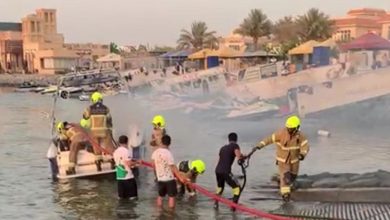 Boat catches fire in Dubais Umm Suqeim Marina