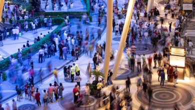 Large crowds visit Al Wasl Plaza, Expo 2020 Dubai. (Photo by Mahmoud Khaled/Expo 2020 Dubai)