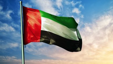 UAE flag sunrise