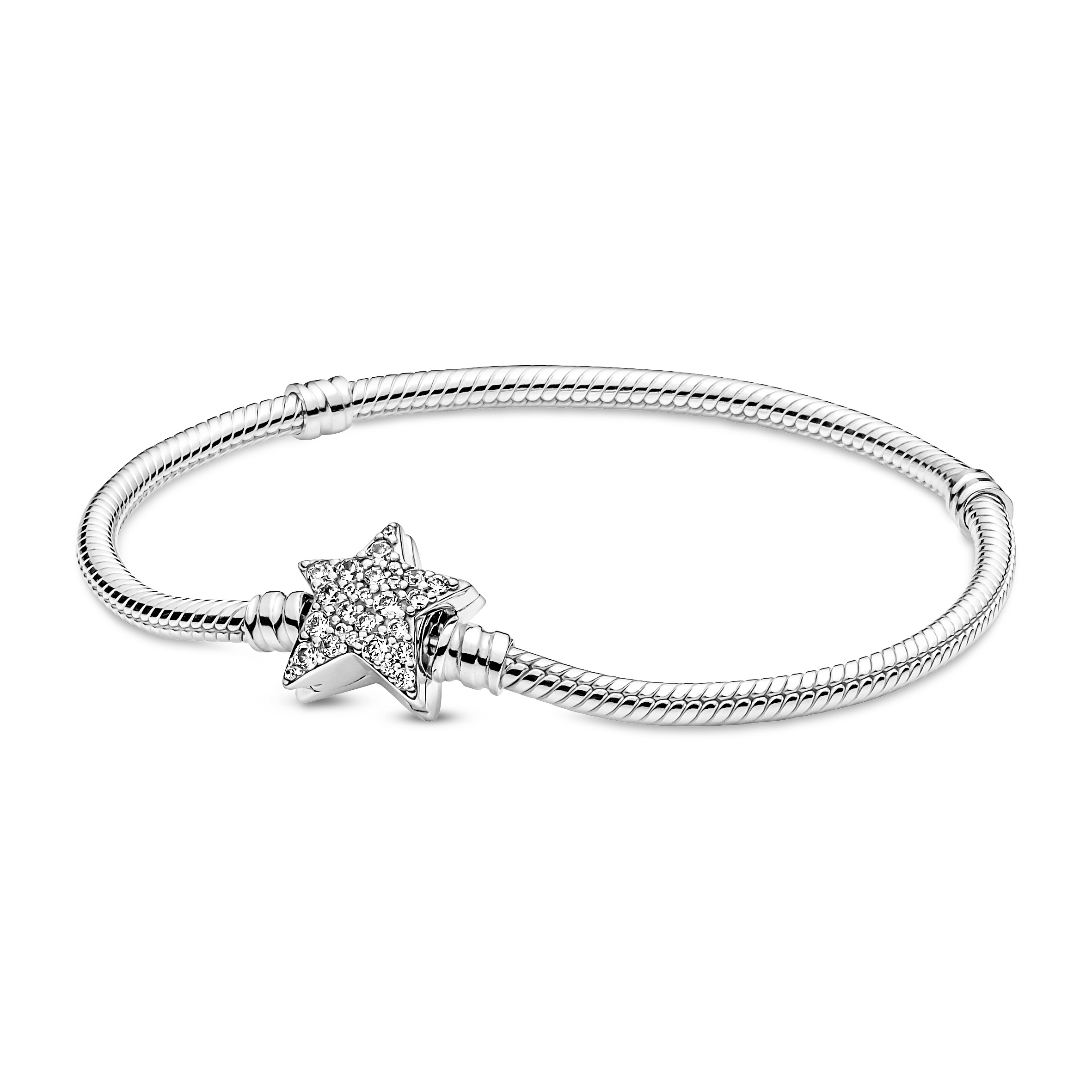 Pandora Moments Asymmetric Star Clasp Snake Chain Bracelet AED 395