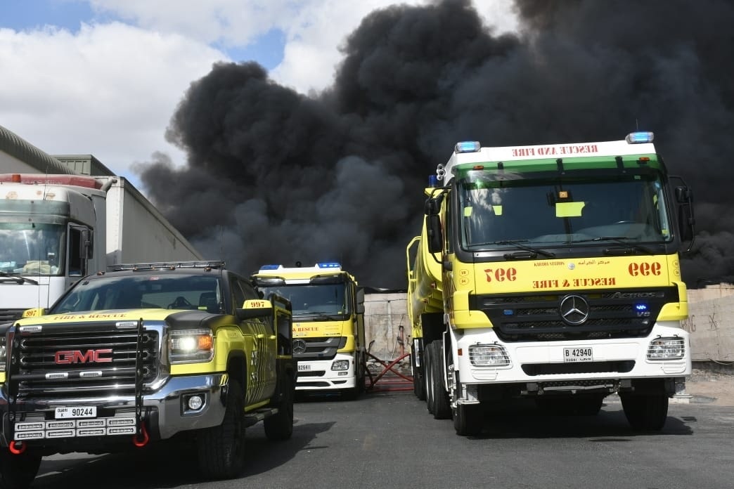Swift action helps bring fire at Dubai warehouses under control - The ...