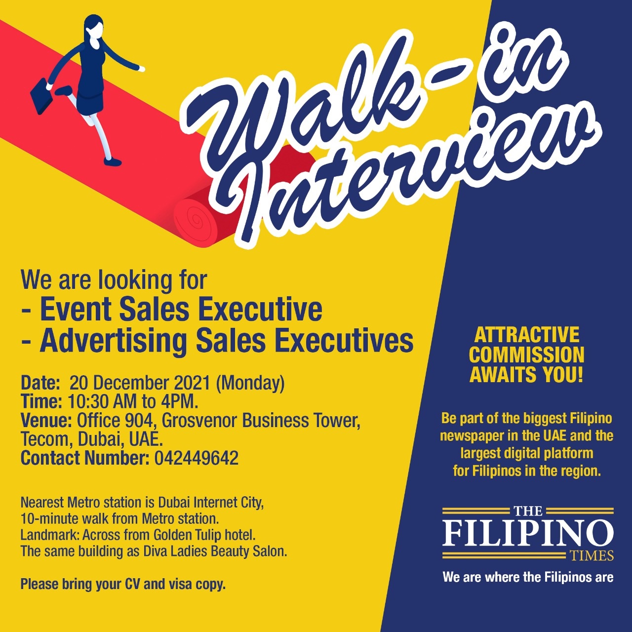 walk in intrview December 20