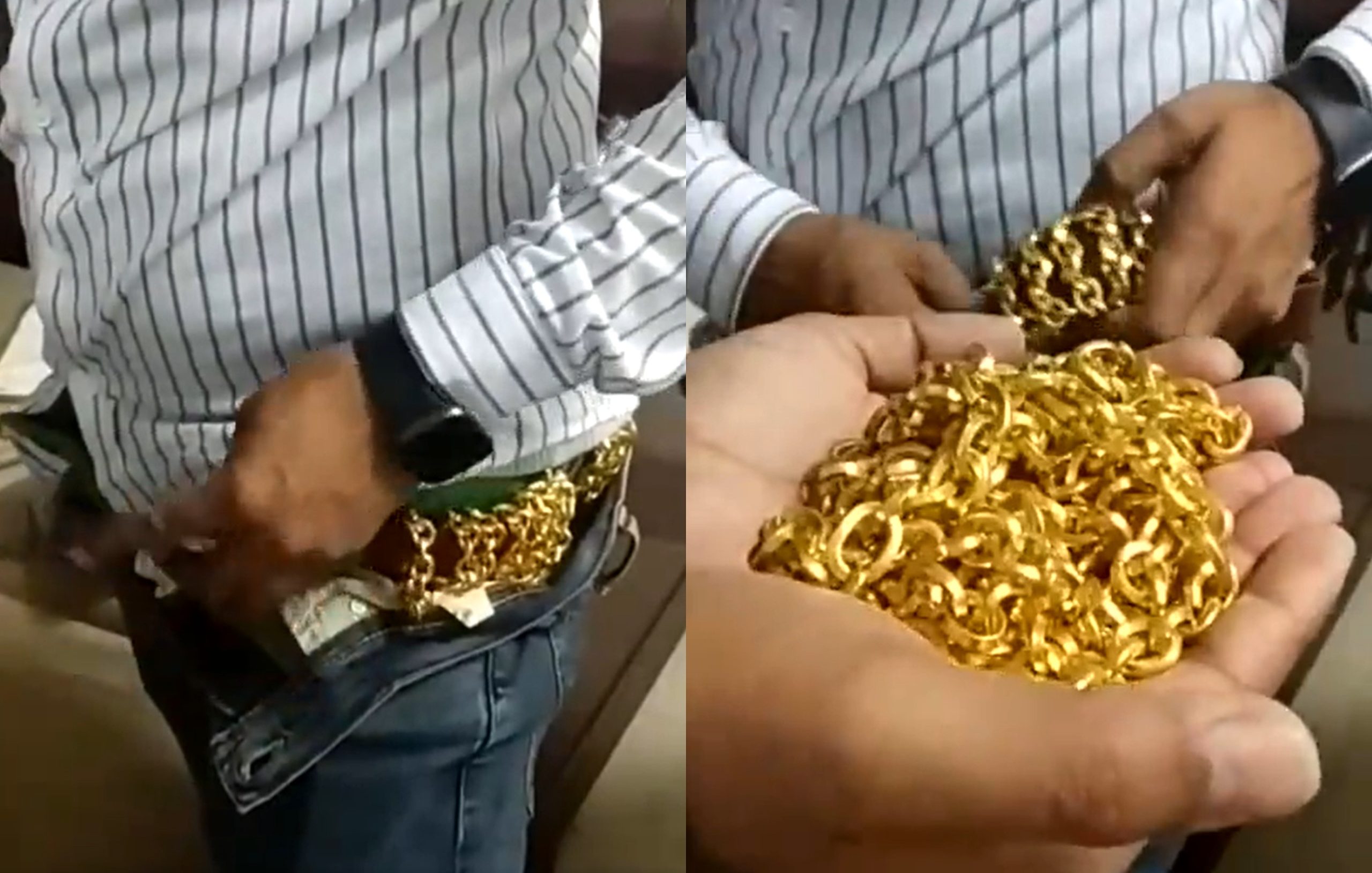 WATCH Passenger from Dubai intercepted for concealing 2.3kg gold in