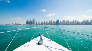 Yacht Dubai stock photo