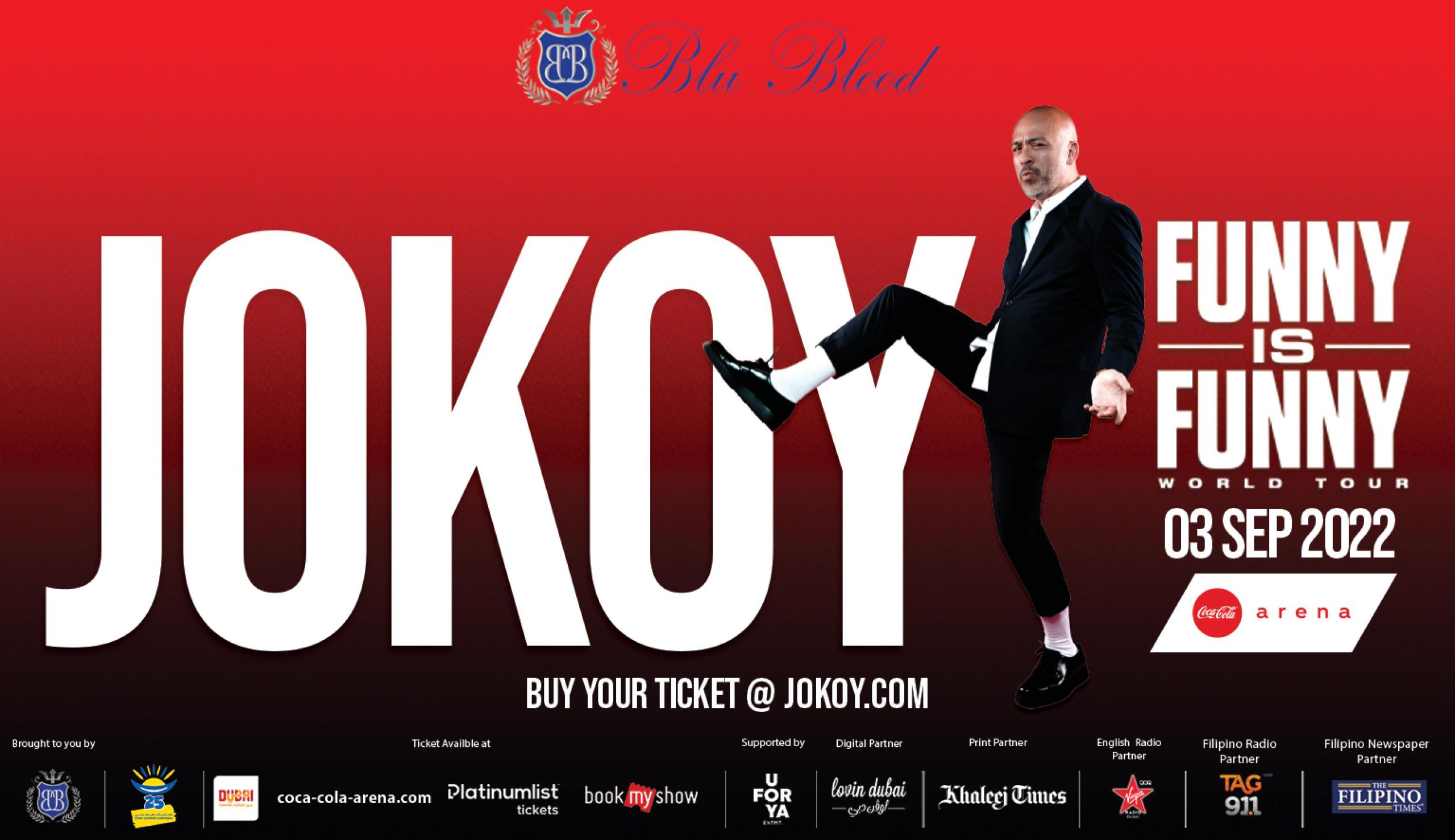 LIMITED TICKETS LEFT! Watch Jo Koy live on stage in Dubai at Funny is Funny tour this September 3