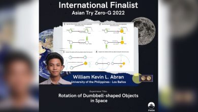 William Kevin Abran's entry “Rotation of ‘Dumbbell-shaped’ Objects in Space” Philippine Space Agency photo