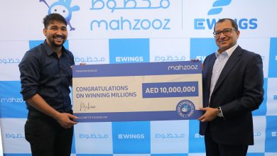 Mahzooz 94th Draw Grand Prize Winner Bharat with EWINGS CEO Farid Samji