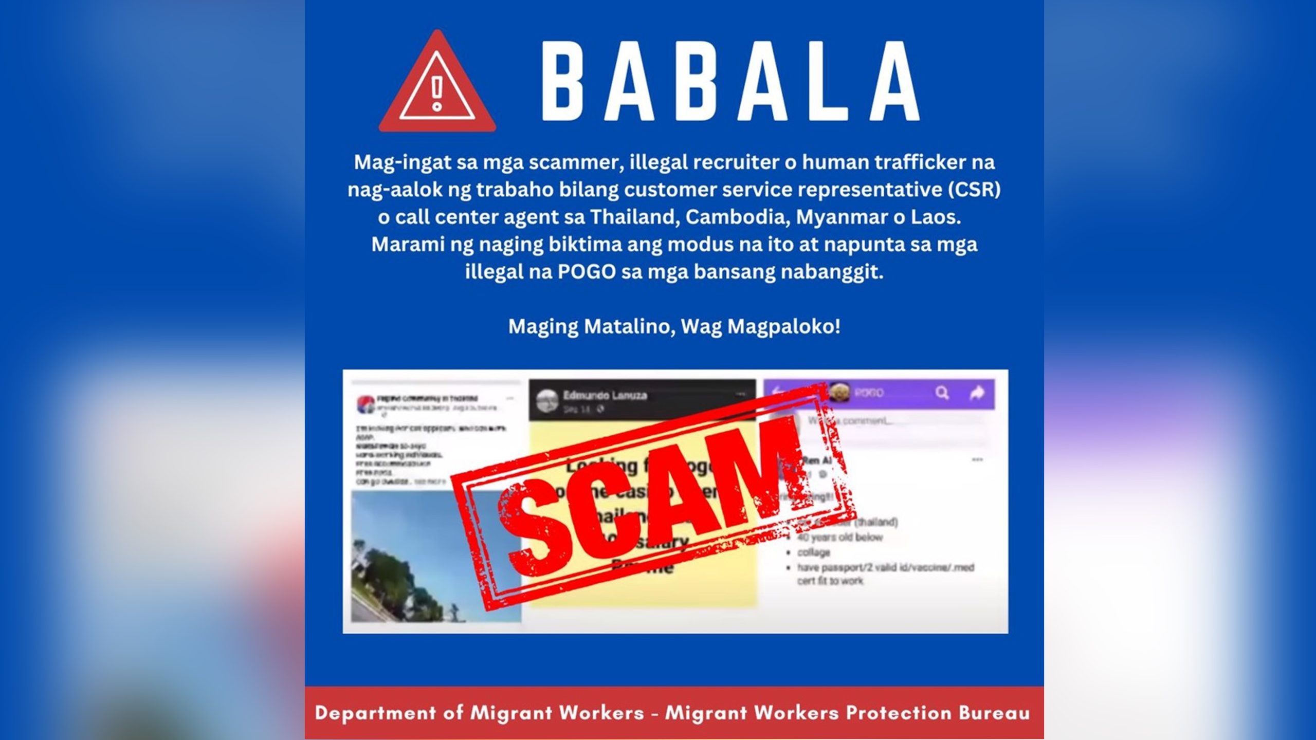 DMW Warns Against Illegal OFW Recruiters Promising Jobs To Thailand ...