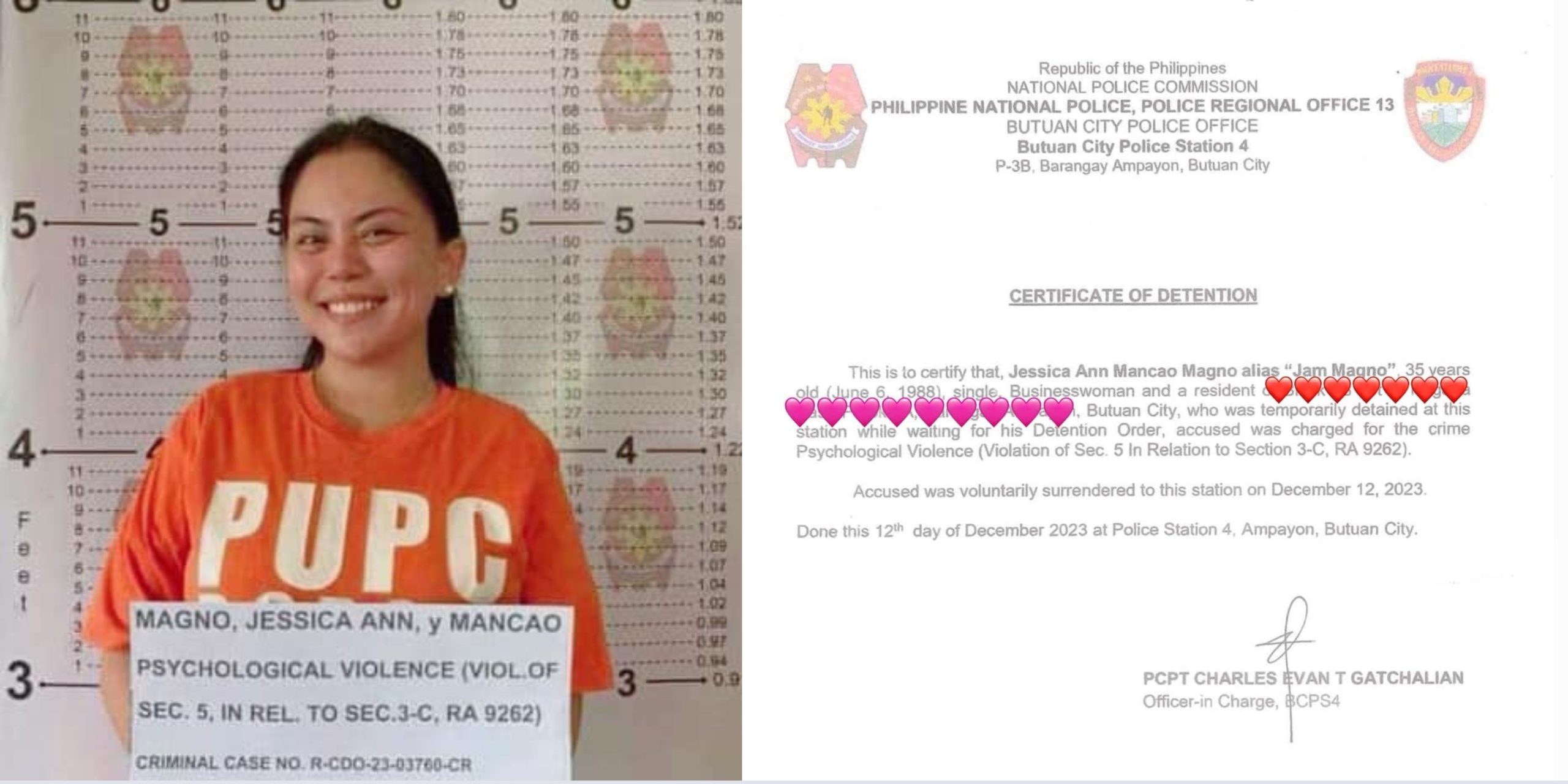 Vlogger Jam Magno surrenders to police on psychological violence charge, posts bail The