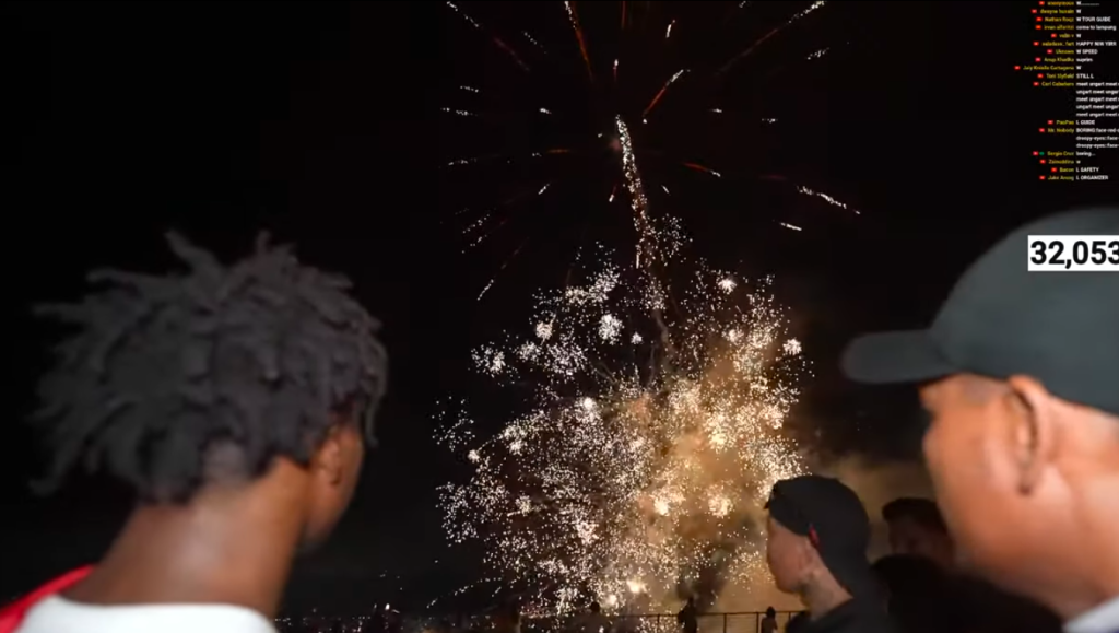 IShowSpeed ends Cebu livestream watching a fireworks display