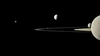 five saturn moons from cassini pia12797