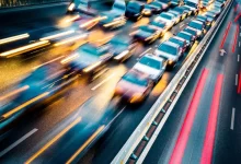 Car traffic at night