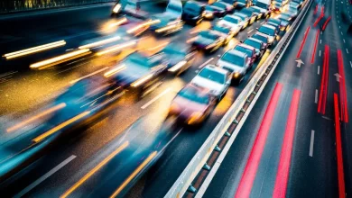 Car traffic at night